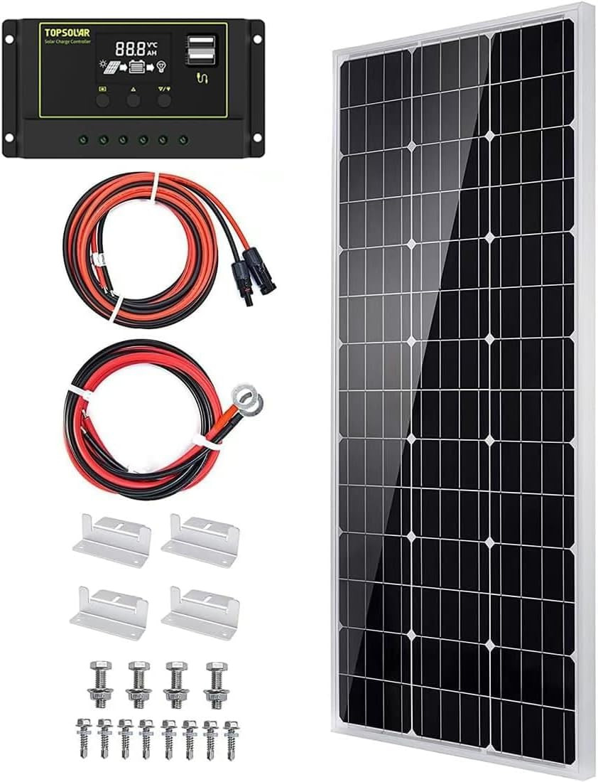 Solar Panel Kit 100 Watt 12 Volt Monocrystalline off Grid System for Homes RV Bo