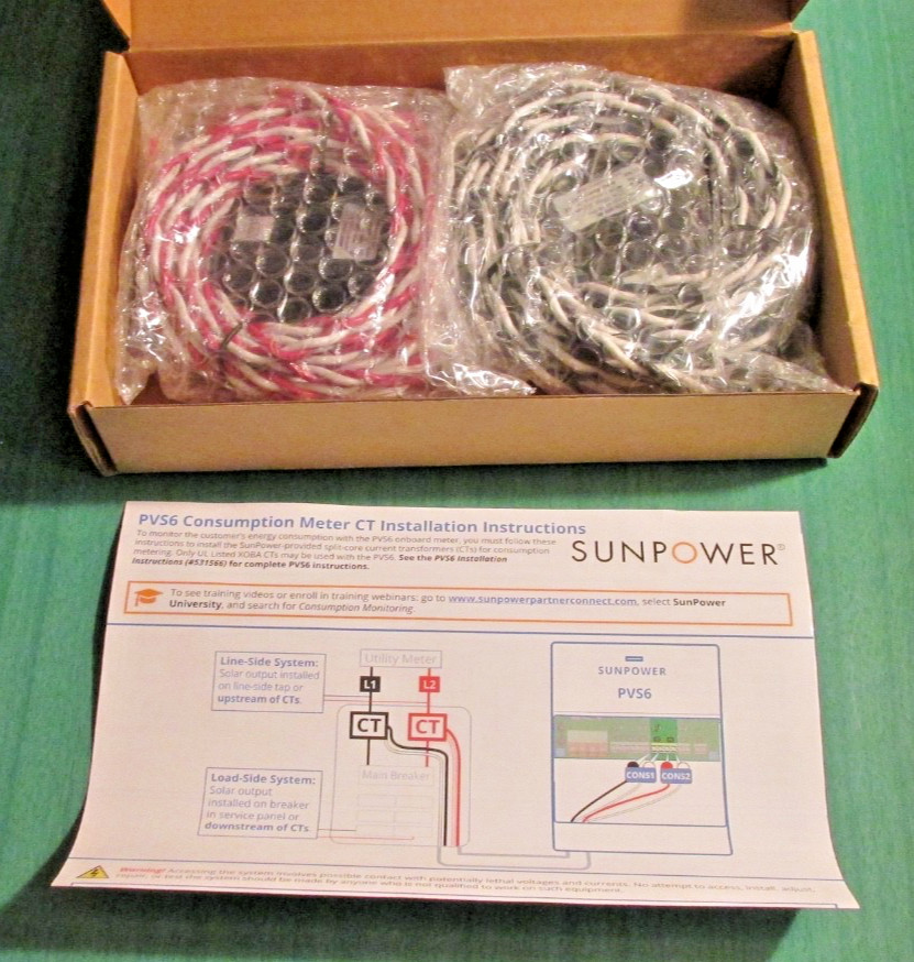 SunPower PV Supervisor 6 – CONSUMPTION METER CT – Part No. 532173 – NIB