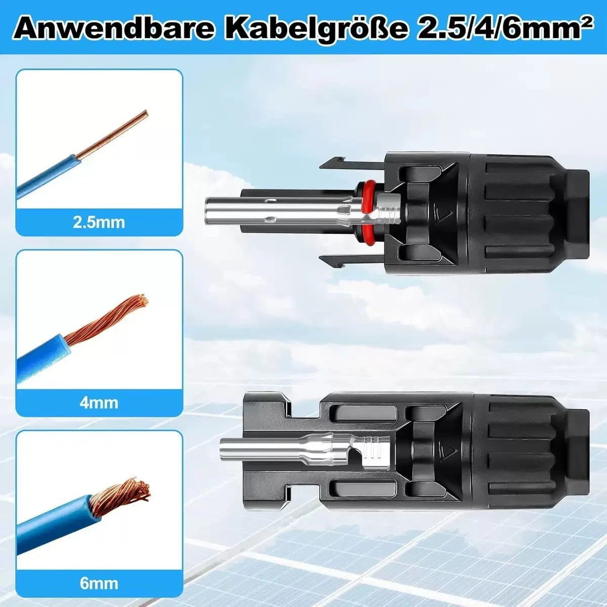 10Set Male Female Wire Cable Connector Set Solar Panel Waterproof Connector