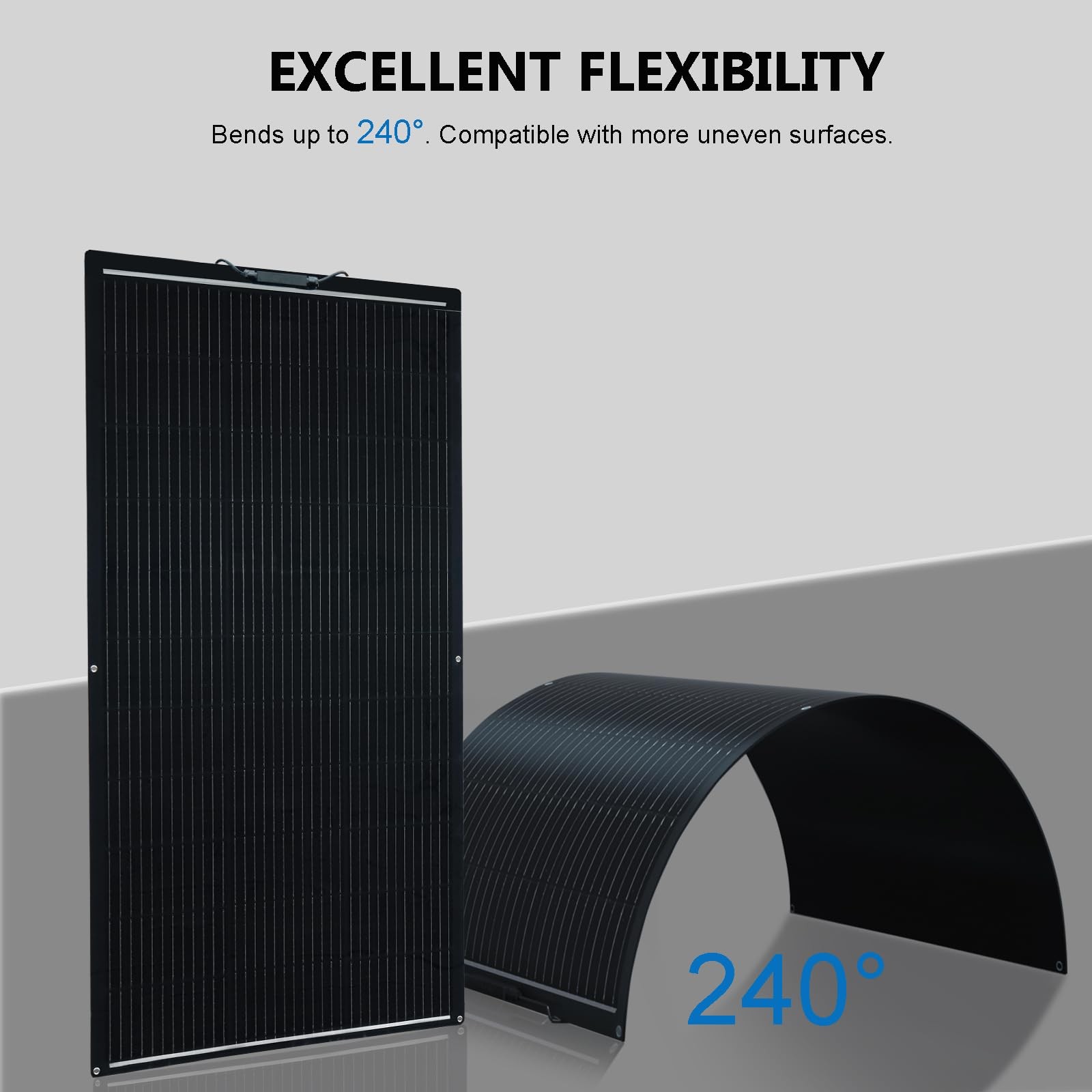 Flexible Solar Panel 300W /2PCS 150W Fiberglass Monocrystalline Lightweight M…