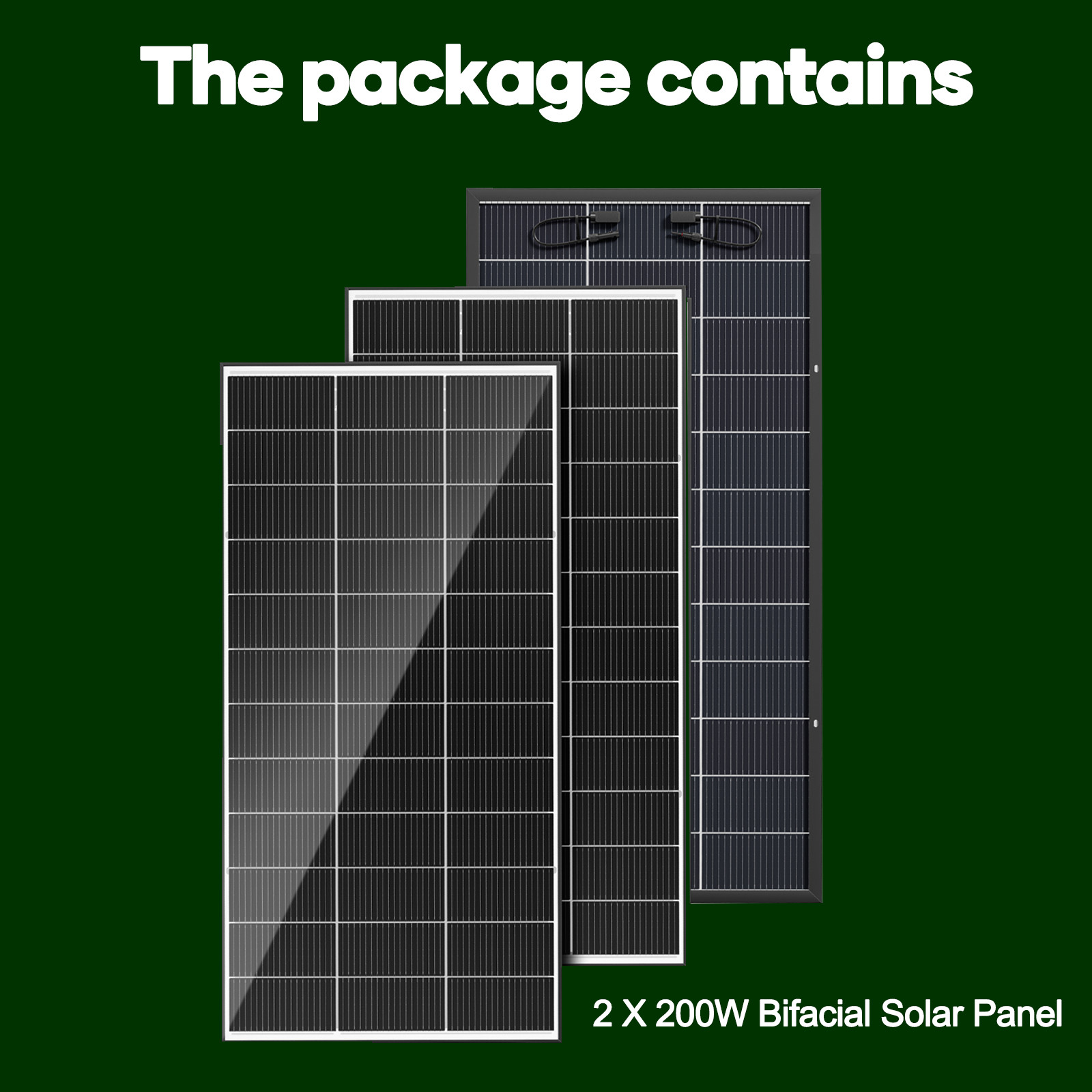 Bifacial 12V 400W 18BB Solar Panel High-Efficiency Battery Home PV Off-Grid Boat