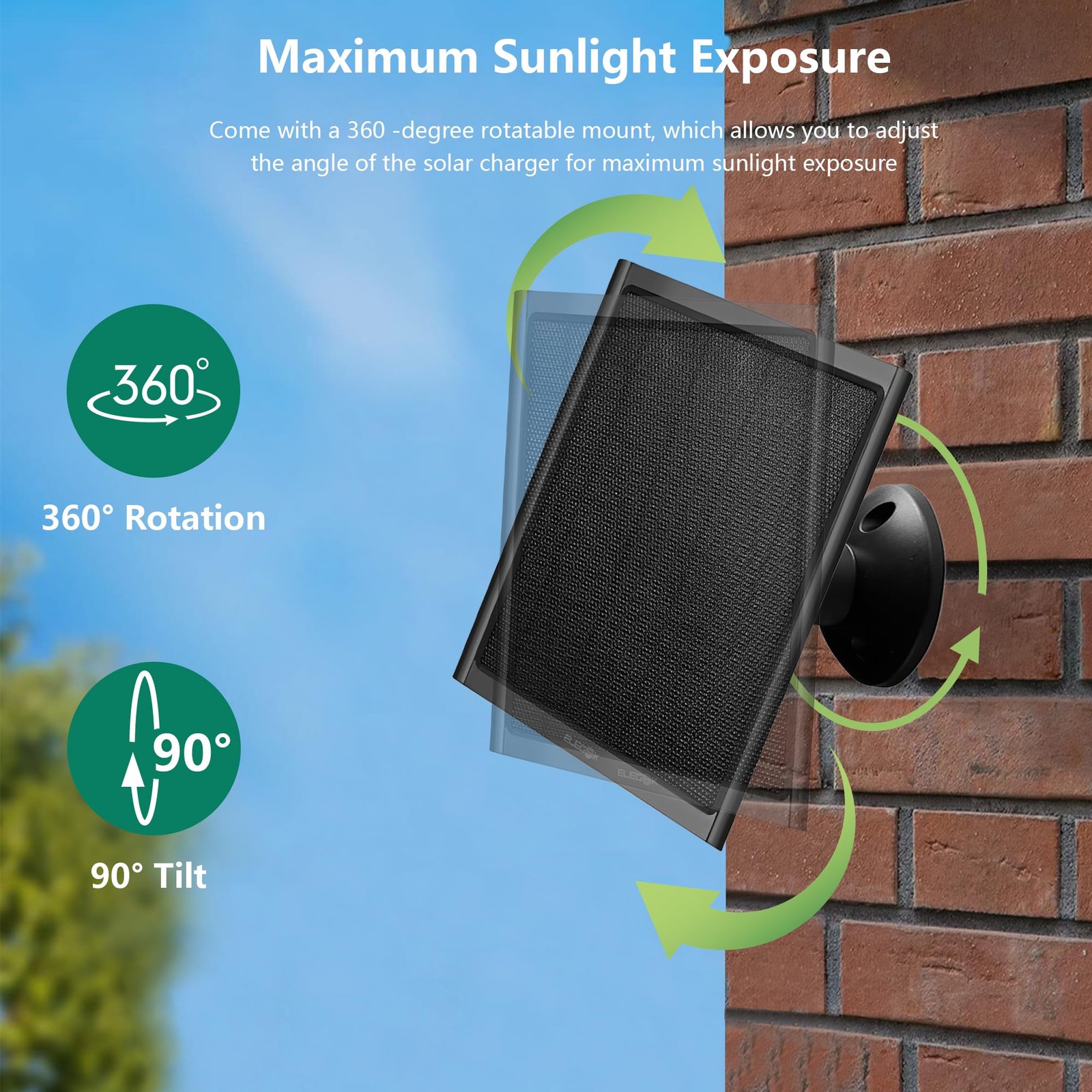 8W Solar Panel for Google Nest Camera Outdoor&Indoor Battery Version 2Pack