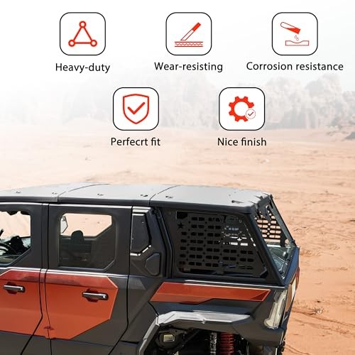 Rear Window Molle Panel Kit for Polaris XPEDITION ADV 2024+, Aluminum Rear