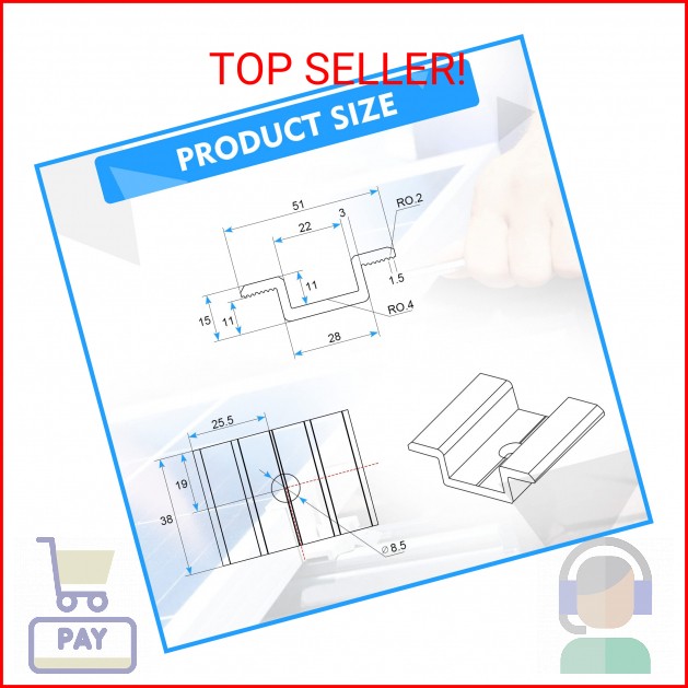 Zhengmy 48 Pack Solar Panel Mid Clamps 1.06 Inch Solar Panel Bracket Aluminium M
