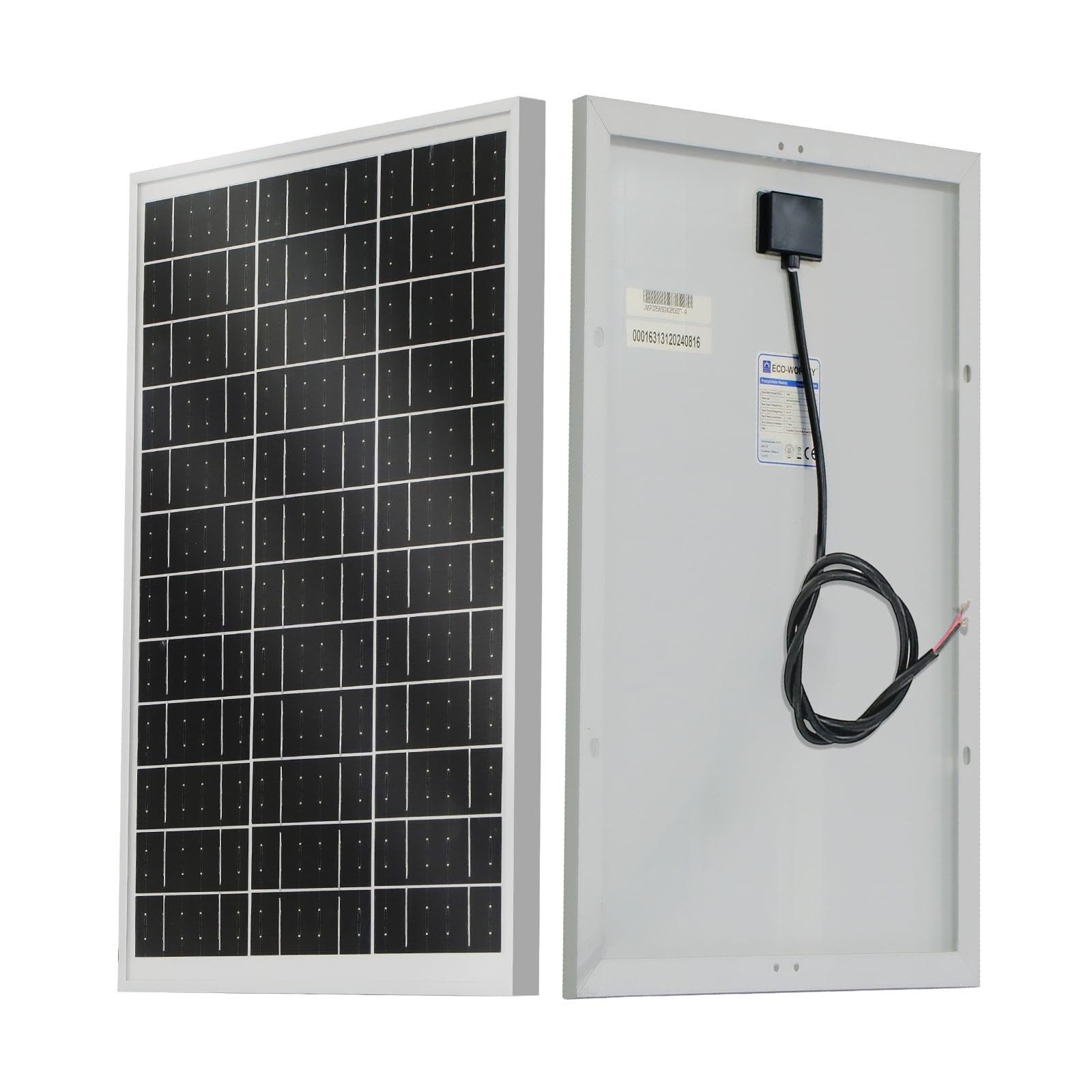 Solar Panel 25W 18V Monocrystalline Waterproof Panel for Charging 12V Battery…