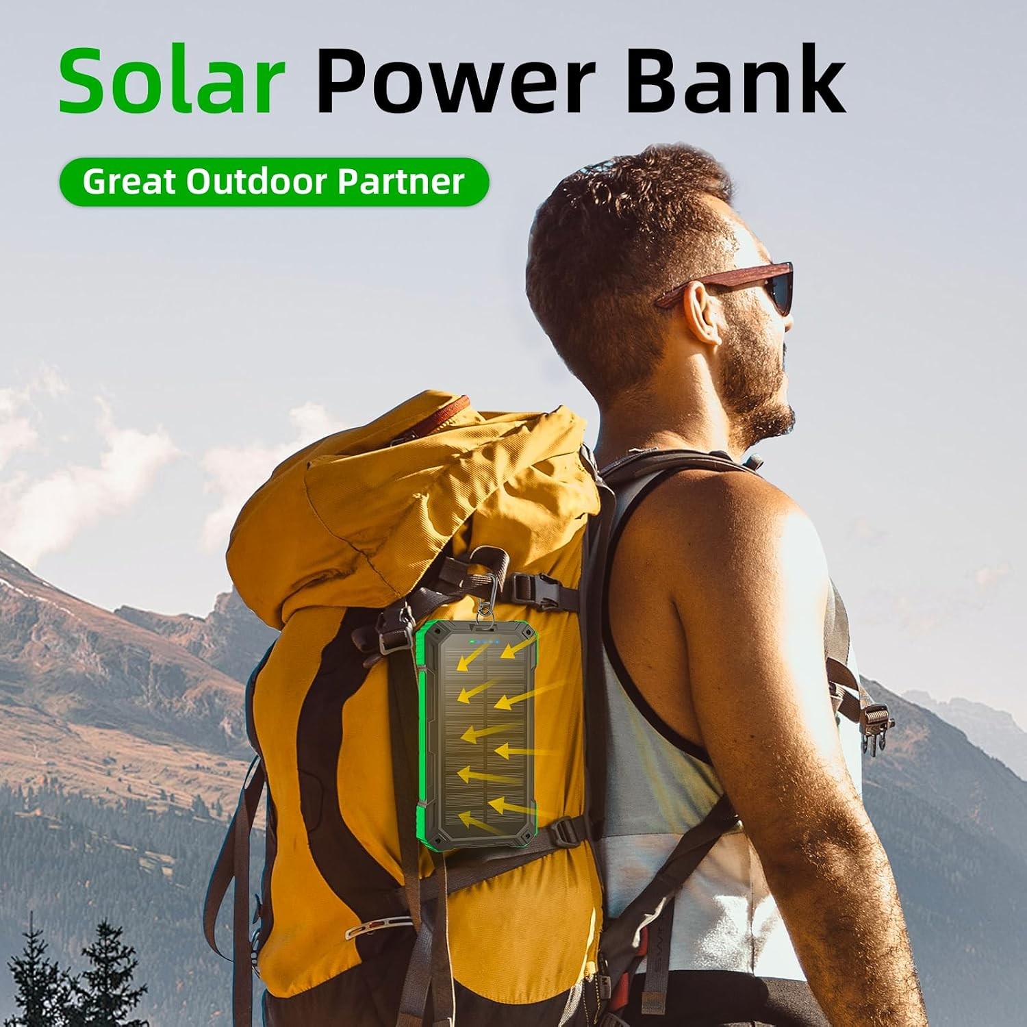 Solar Power Bank 49800mAh, Wireless Portable Charger, 22.5W QC3.0 Fast Charging