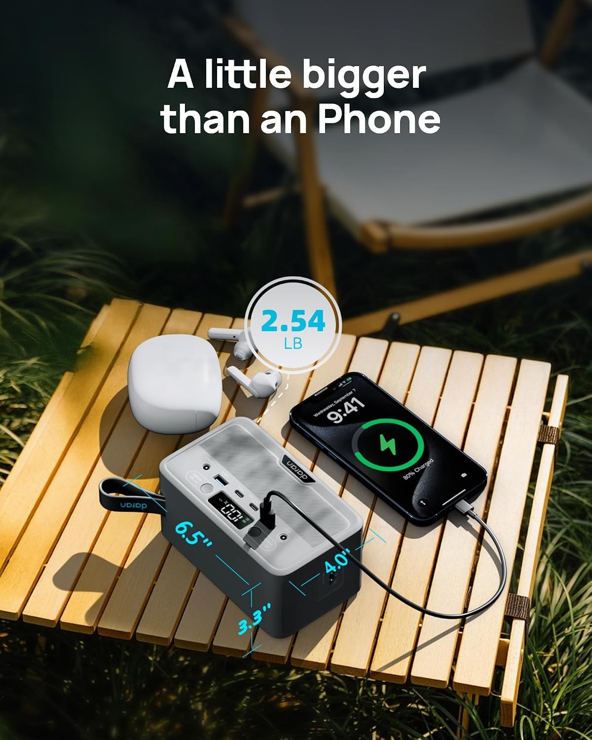 DaranEner 100W Portable Power Station 89.6Wh LiFePO4 Battery