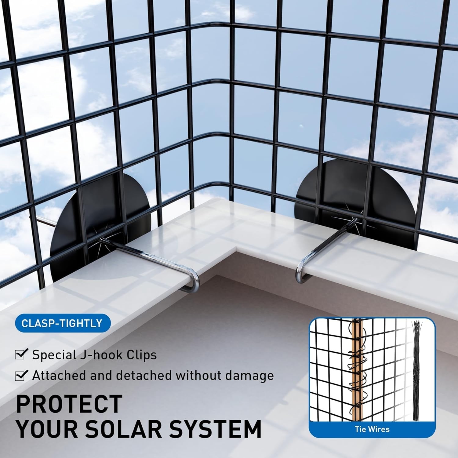 6in x 50ft Solar Panel Critter Guard: Durable PVC Coated Mesh with Fasteners