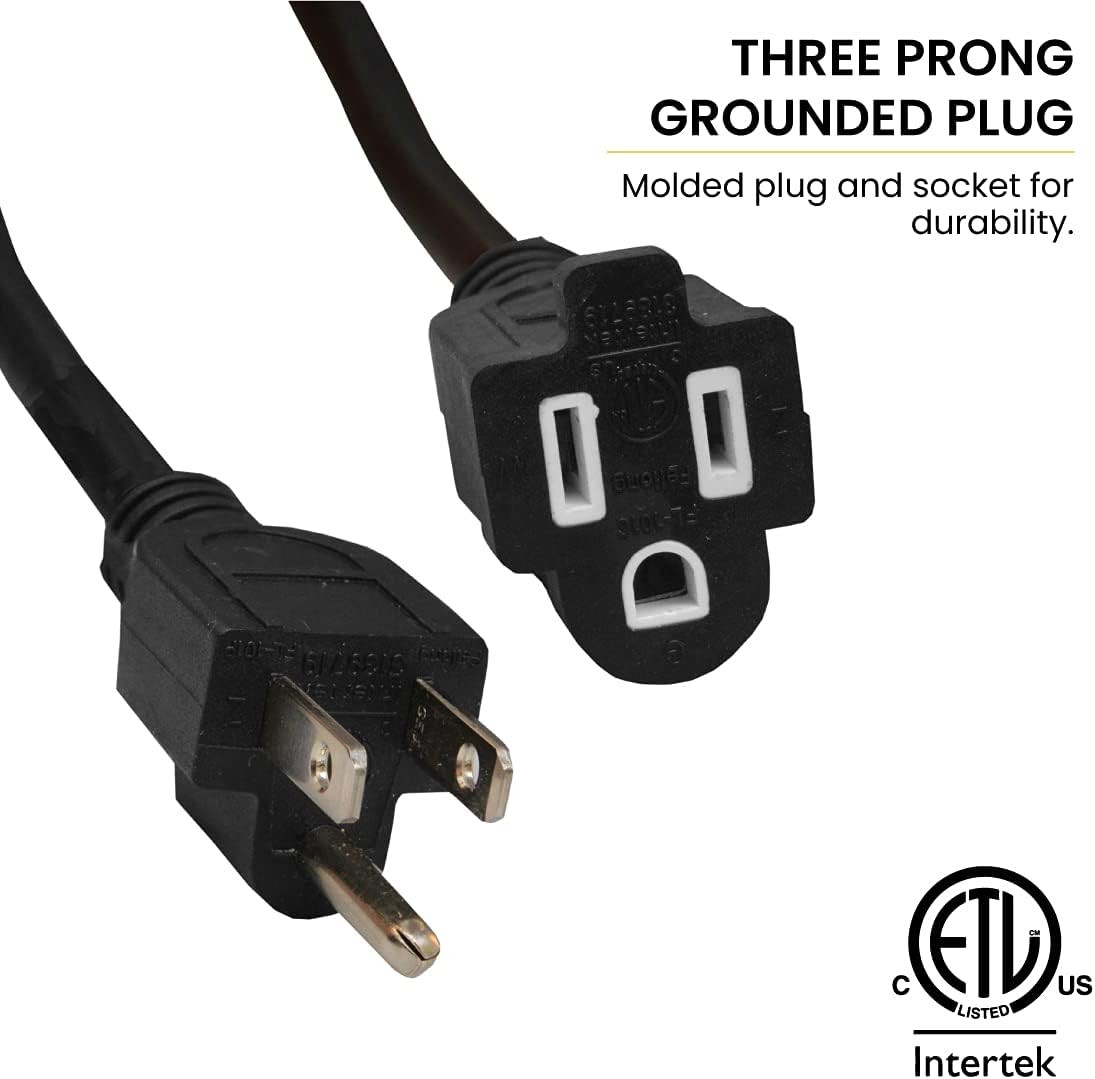Go Green Power Inc. (GG-14050BK) 12/3 SJTW Outdoor Extension Cord, Black, 50 ft