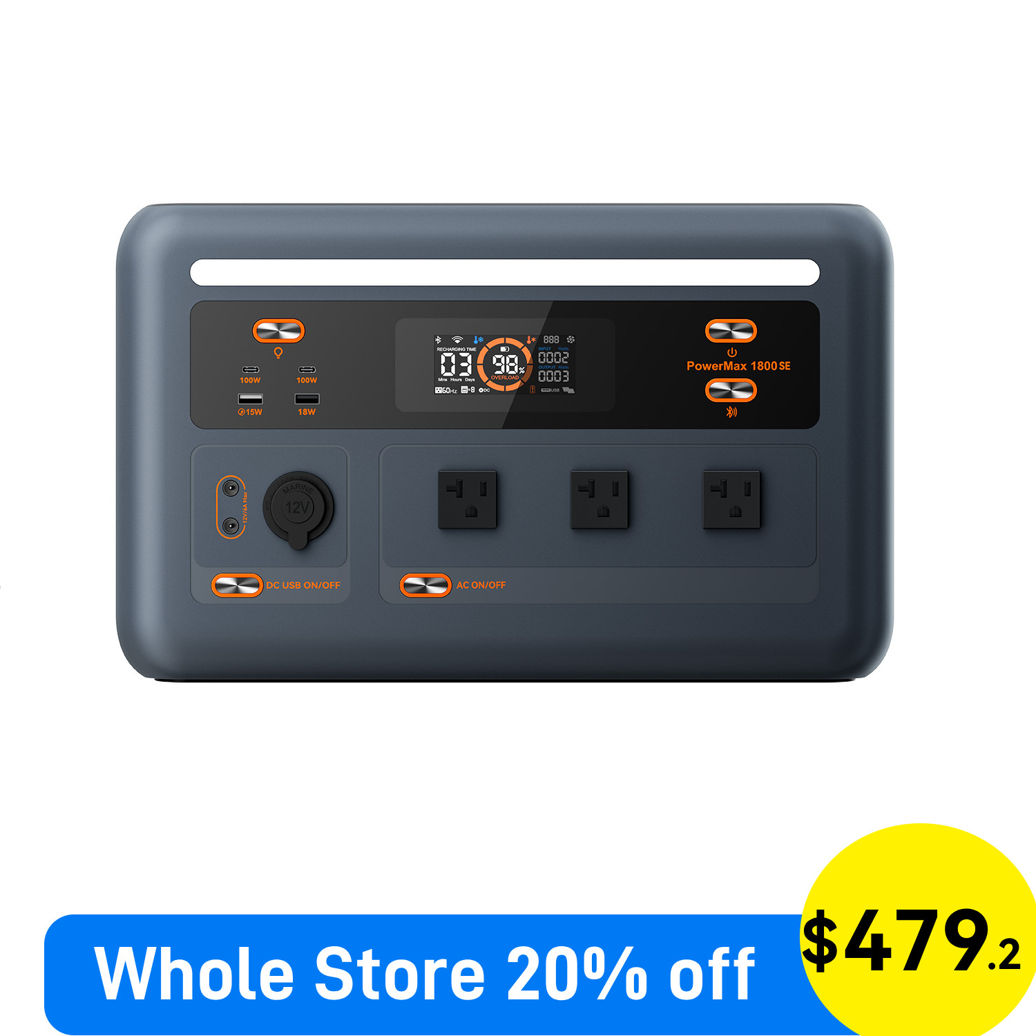 Blackview OSCAL Portable Power Station 1800W 1024Wh Home Backup LiFePO4 Battery