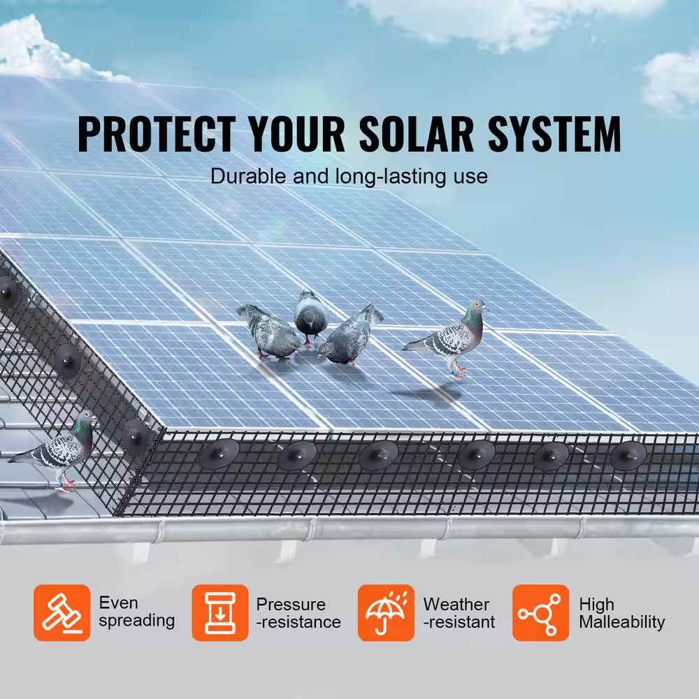 8 In. X 100 Ft. Solar Panel Bird Guard Critter Roll Kit with 70 Fasteners Rust-P