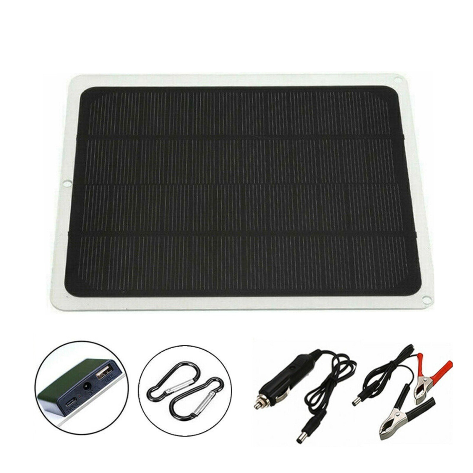 22W Solar Panel Kits 12V Trickle Battery Outdoor Charger Maintainer Boat RV Car