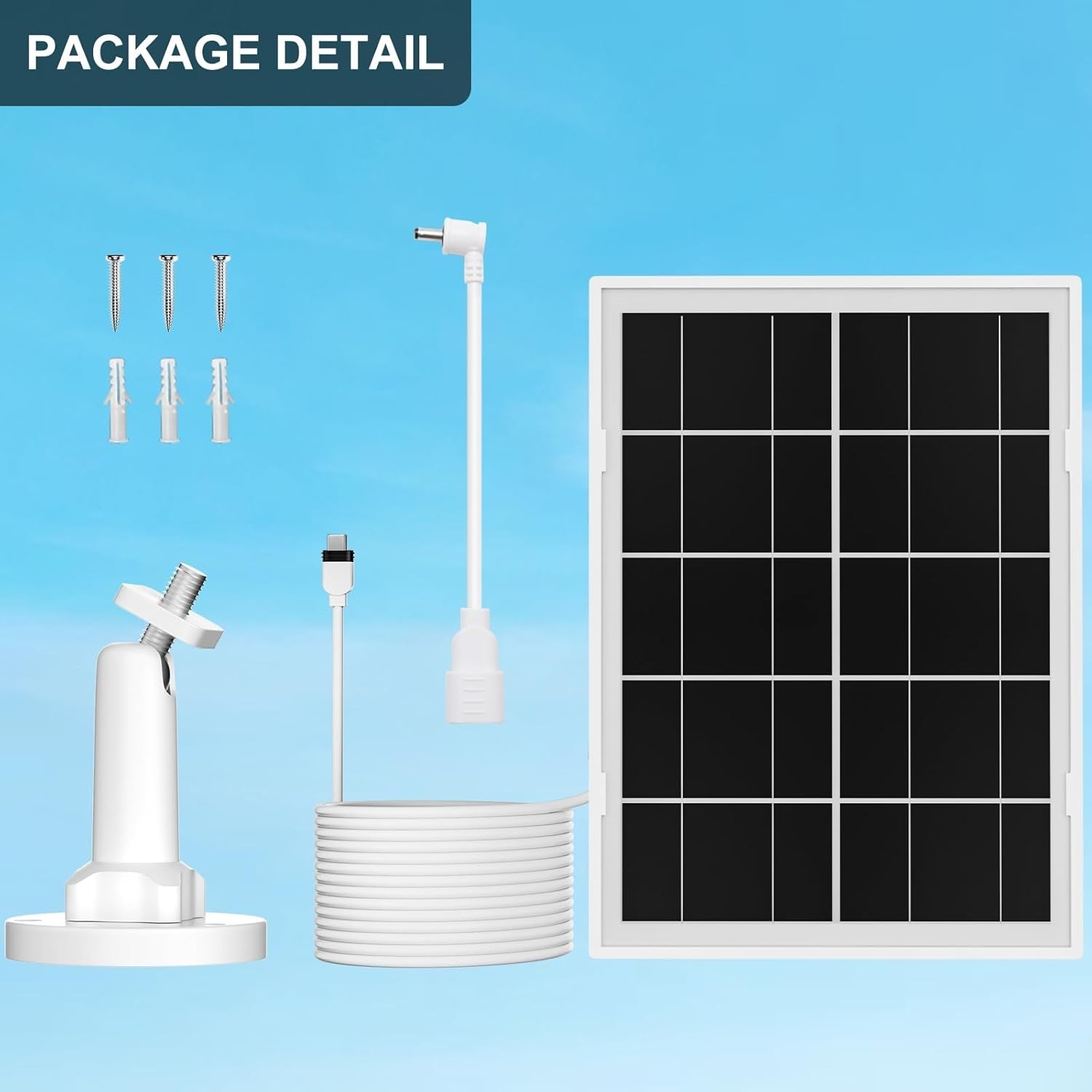 7W High-Efficiency Solar Panel for Ring Cameras with 10FT Waterproof Cable