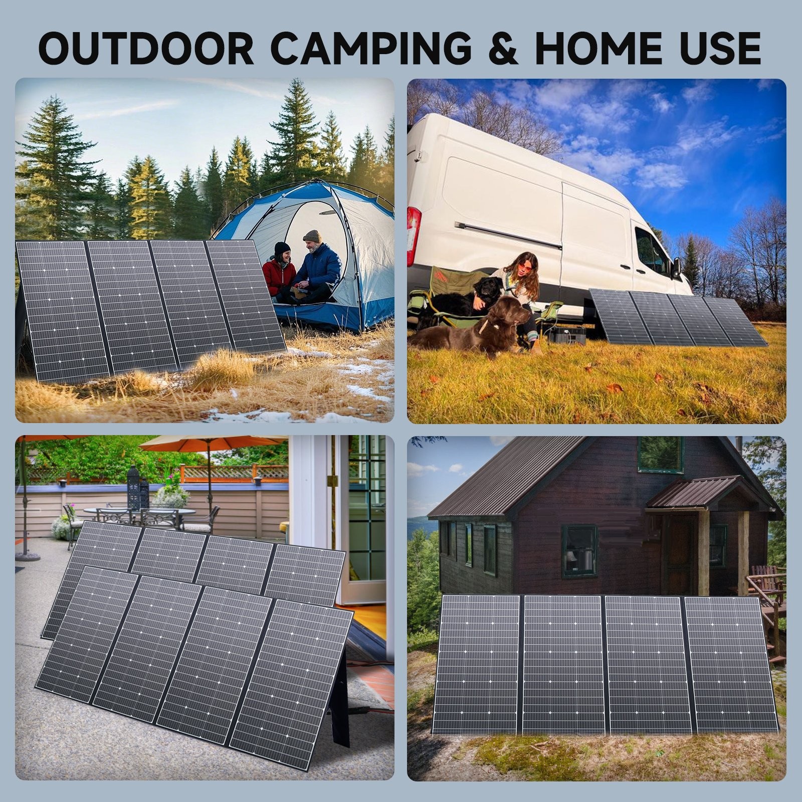 ALLPOWERS 400Watt solar panel kit Self-Waterproof for Power Station Off-gird