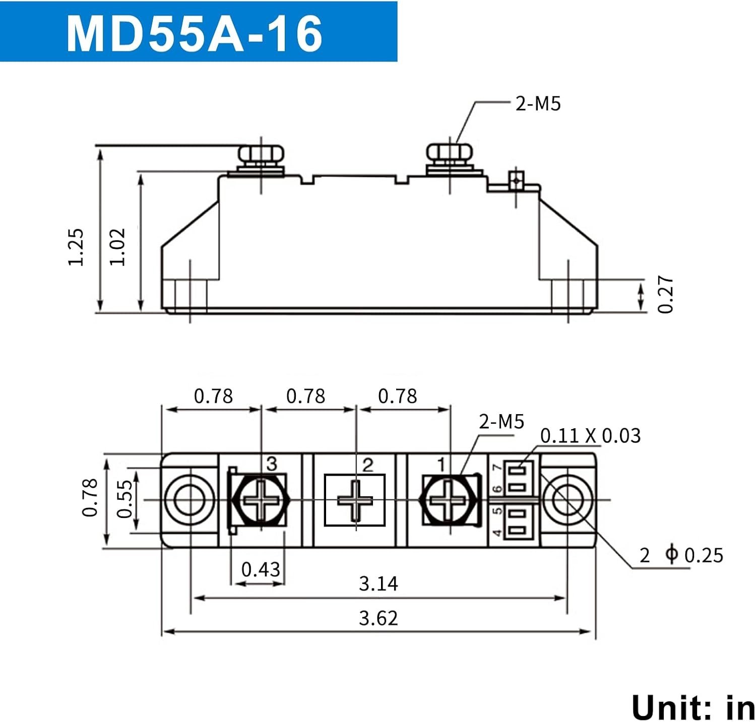 LCLCTC 50 amp Diodes 12V blocking 110V and 120V MD 55A-16;to Prevent black