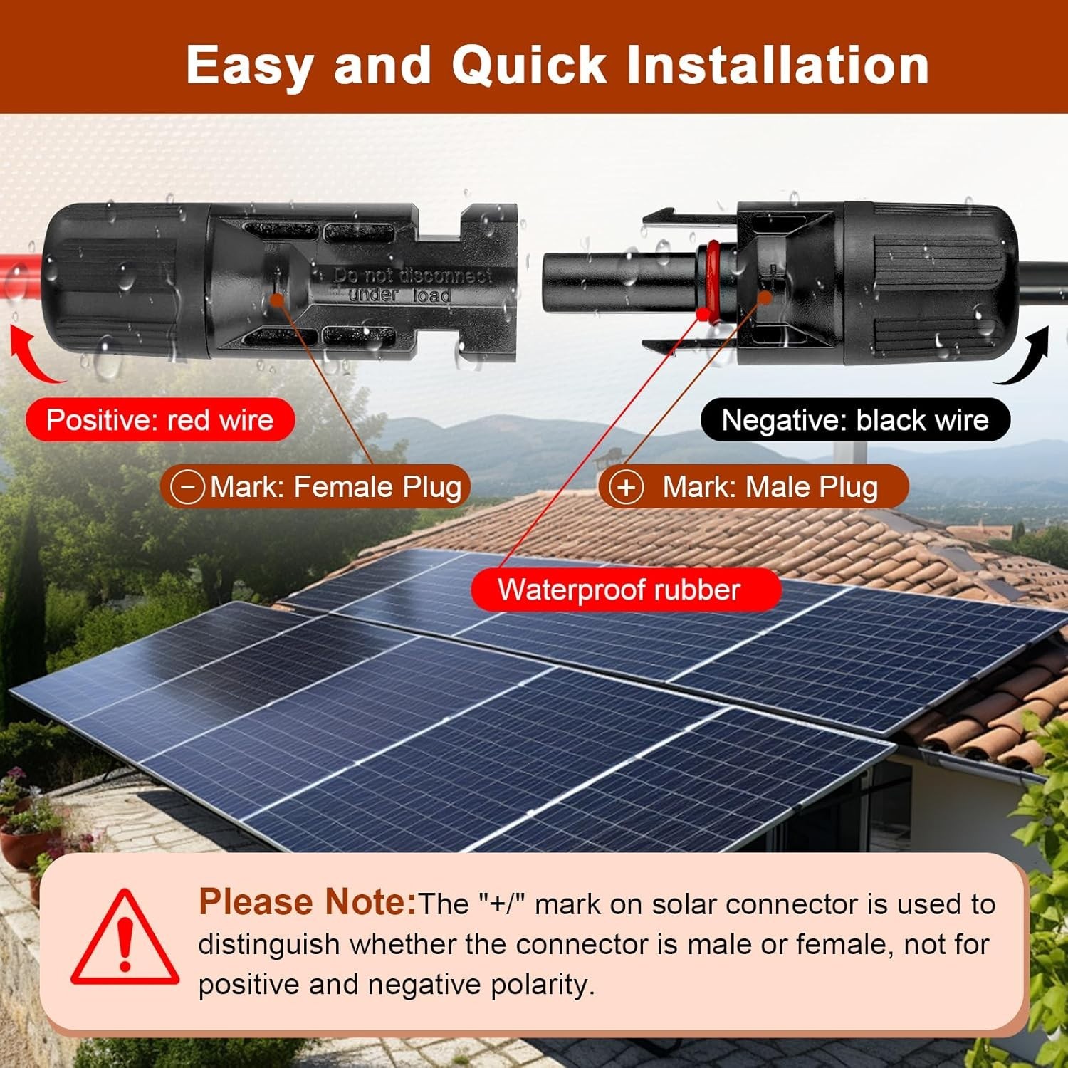 Solar to DC 8mm Charge Extension Cable 10FT,12AWG+14AWG Solar Cable with Sola…