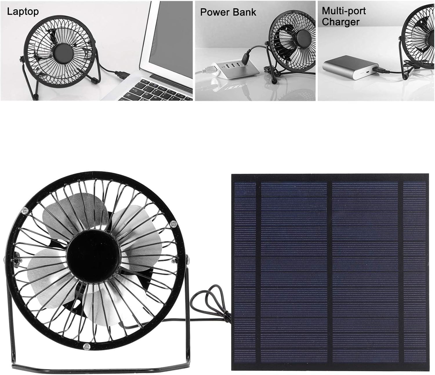 5W Portable USB Solar Panel & Cooling Fan Set for Eco-Friendly Camping