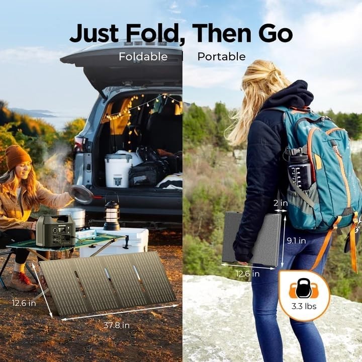 40W Solar Panel Included – 300W Portable Generator for Camping & Emergency Use