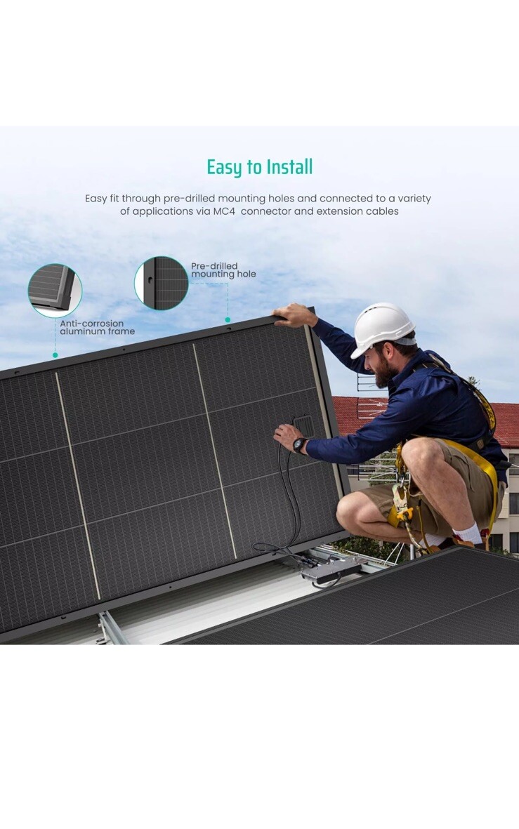Bifacial 100 Watt , 12V 100W Monocrystalline Panel High Efficiency Module Mon…