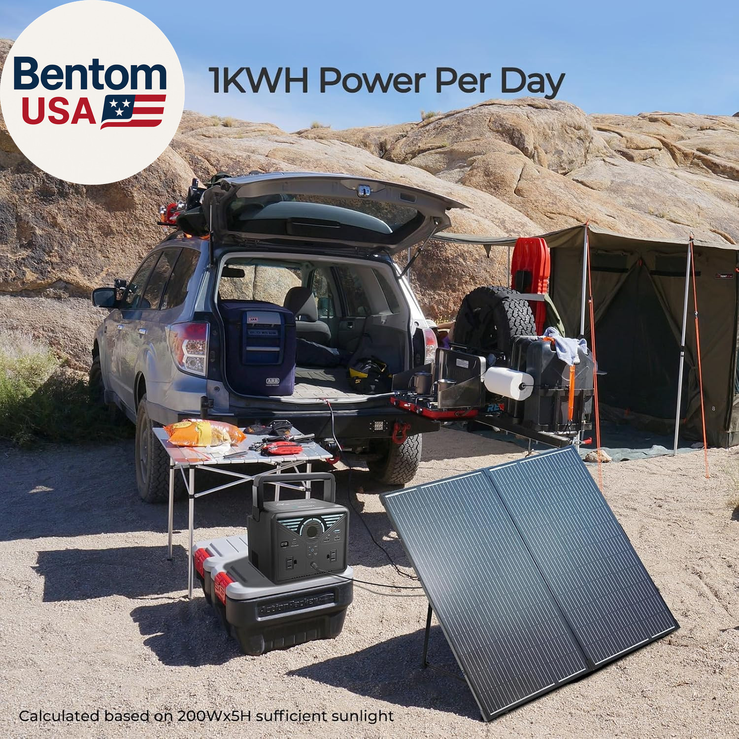 200W 12V Portable Solar Panels Suitcase with Waterproof 20A Charge Controller, F
