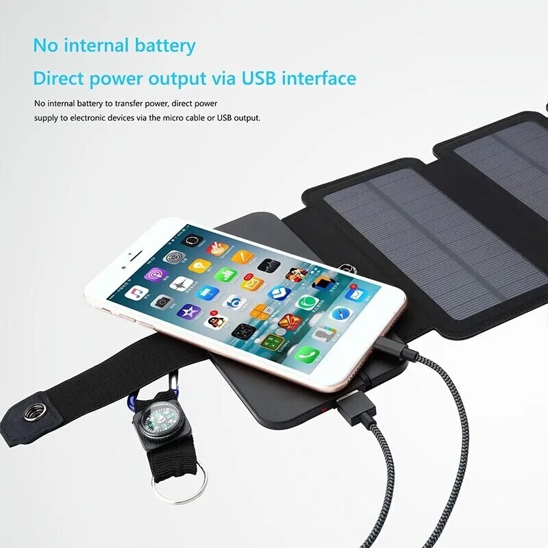 Outdoor Multifunctional Portable Solar Charging Panel Foldable 5V 1A USB Output