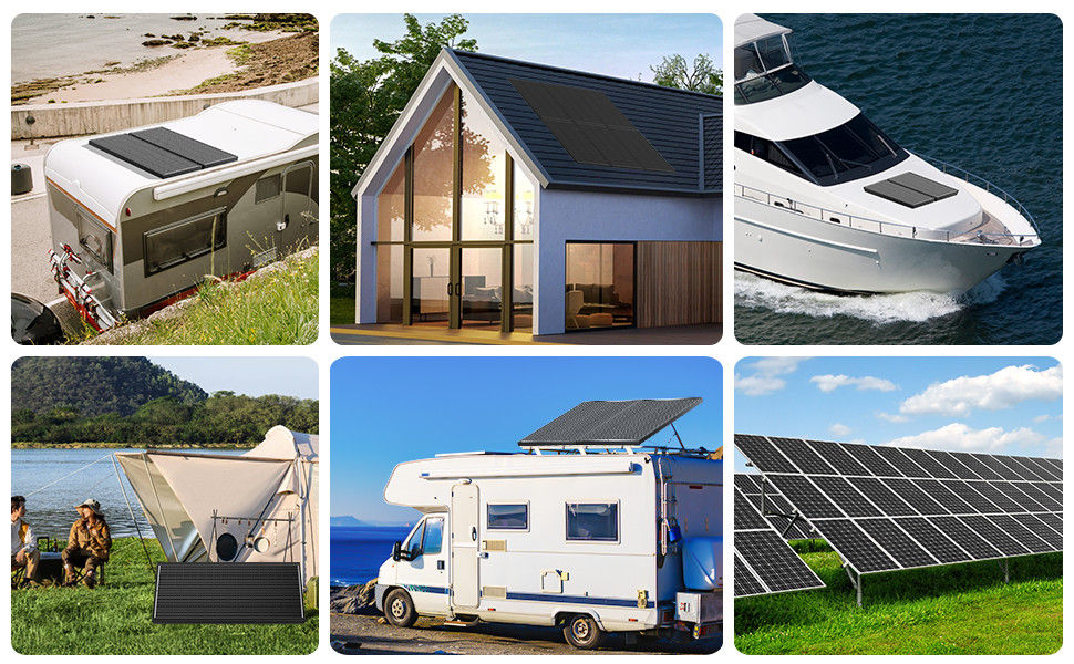 200W Watt Solar Panel N-Type Mono 12V 18BB Home RV Boat Camping PV Off Grid
