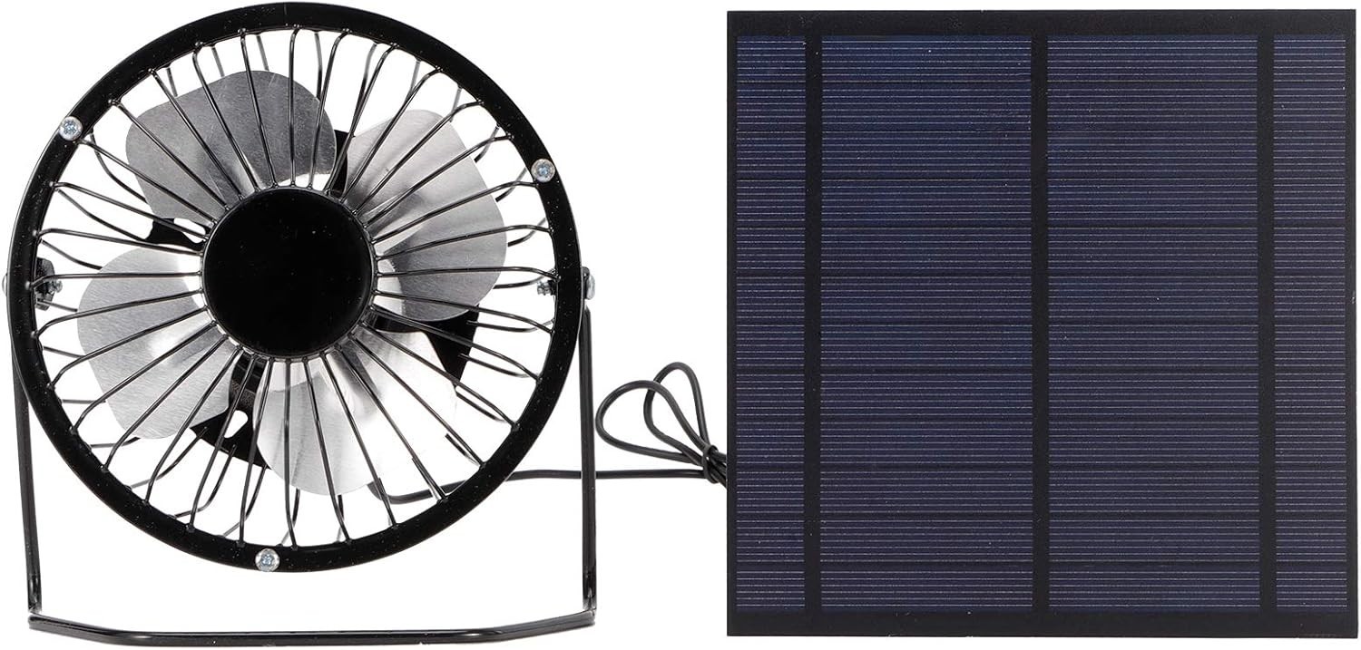 5W Portable USB Solar Panel & Cooling Fan Set for Eco-Friendly Camping
