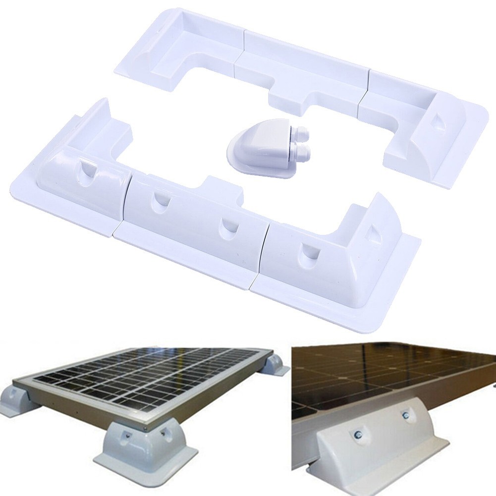 Adjustable White ABS Solar Panel Mounting Brackets for Caravan RV Boat