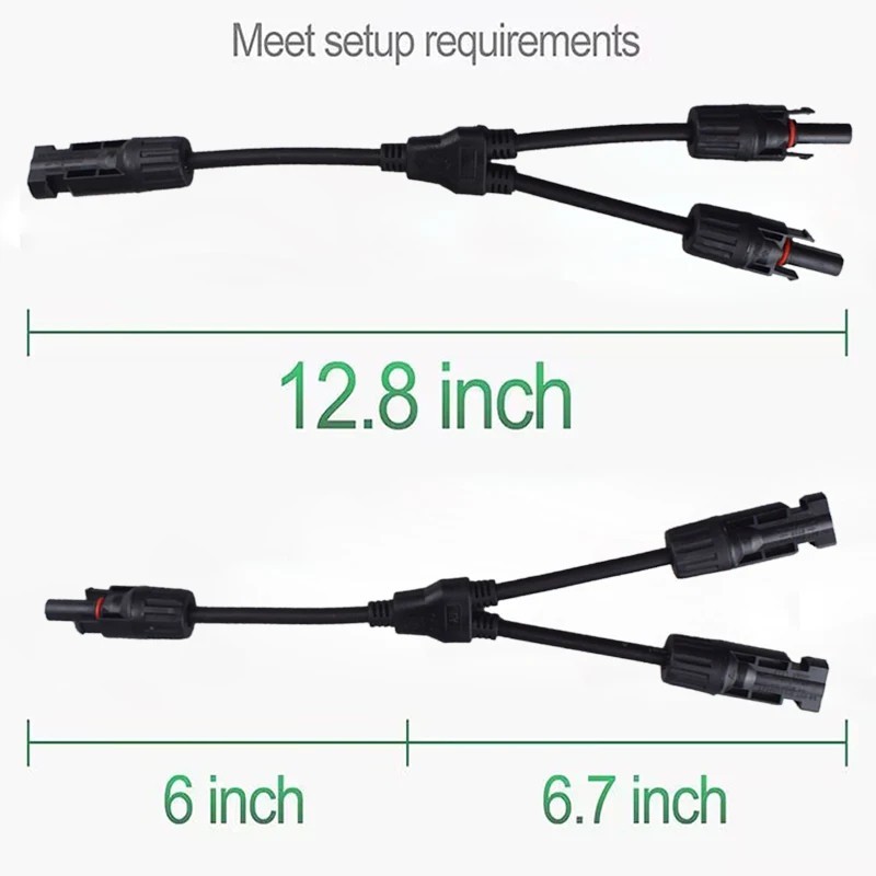 Solar Panel Y Branch Cable Connection Waterproof Adapter Connector Extension US
