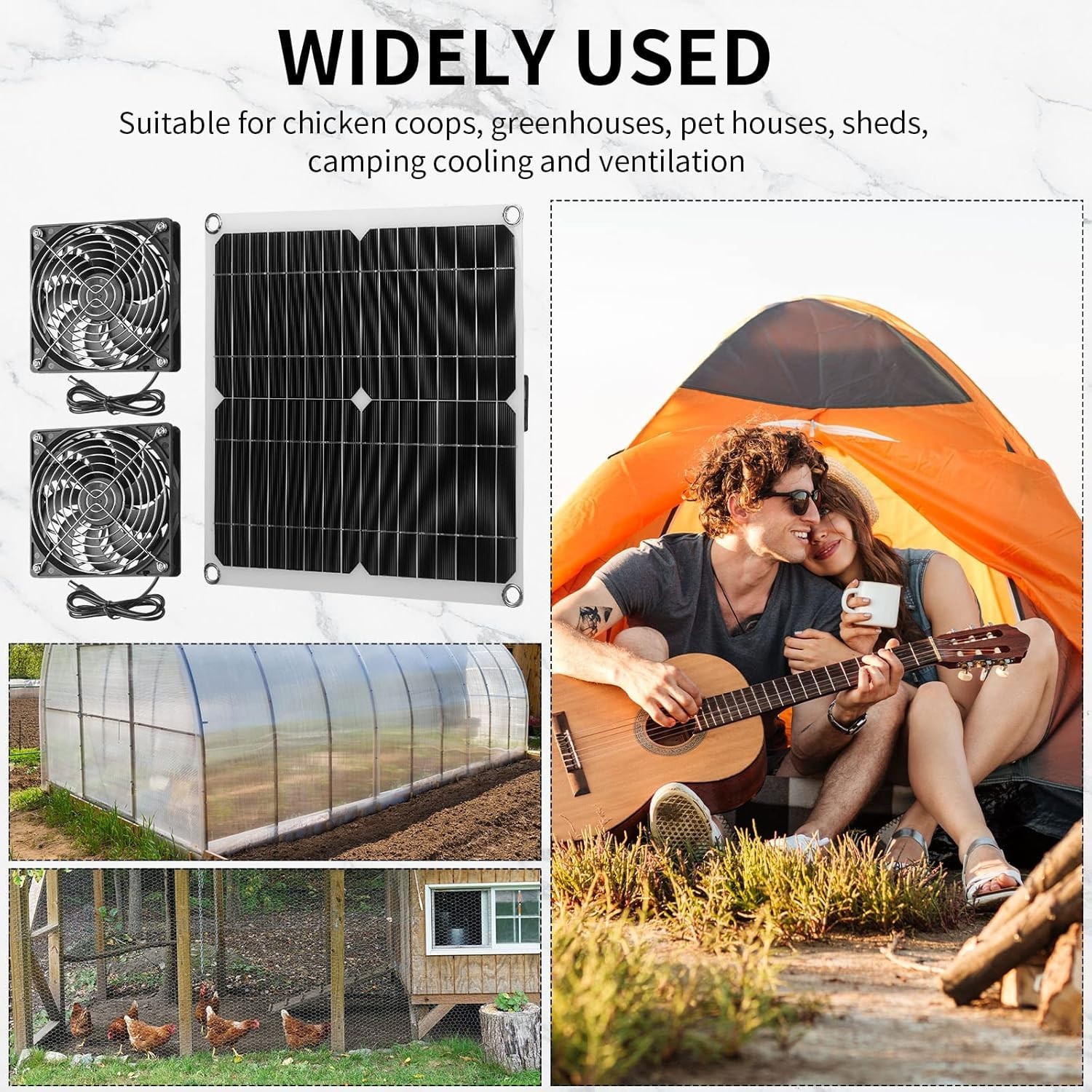 Waterproof Solar Ventilator Fan Set – 16V Power, 3 Speeds for Summer Comfort