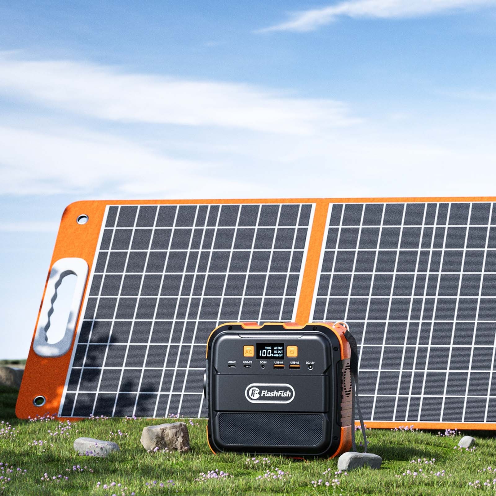 230V 120W Portable Power Station Generator with 100W Solar Panel for Camping