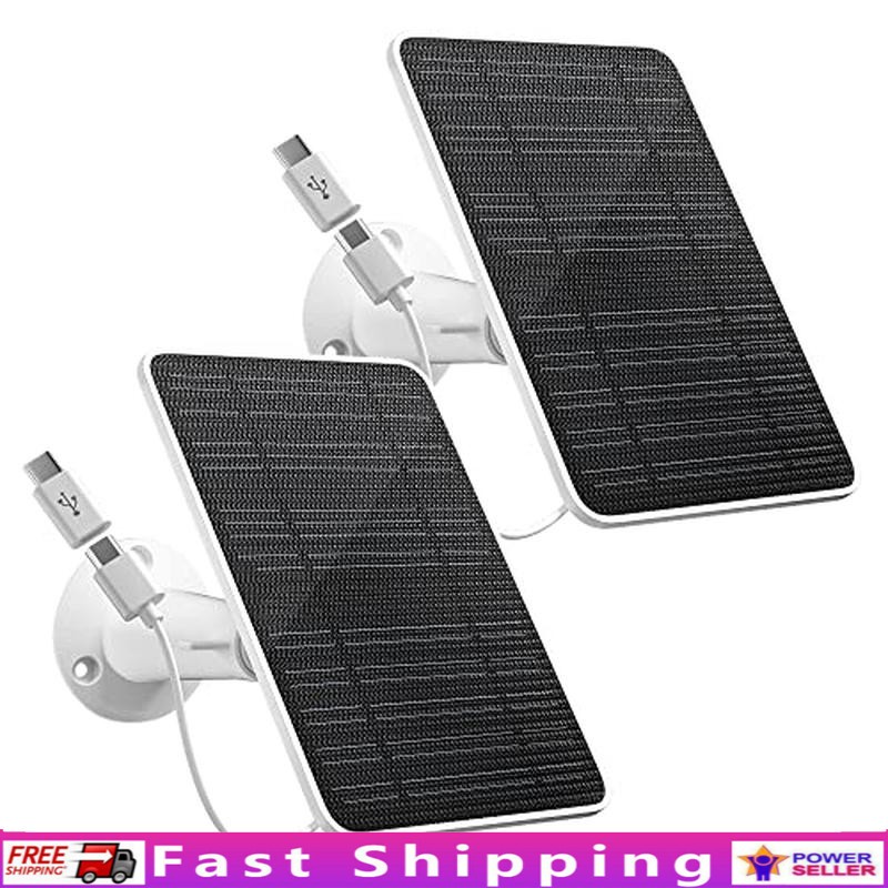 Solar Panel Charger Eufy Security Cameras 5W Waterproof 10ft Cable 2 Pack New