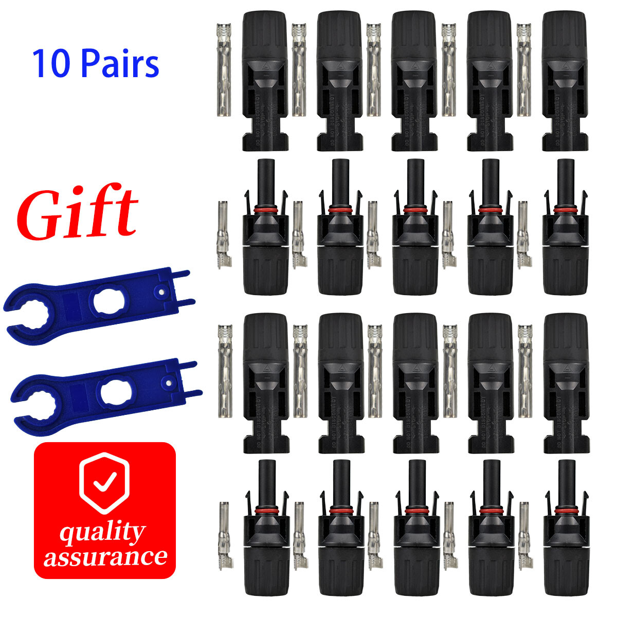 Solar Panel Cable Connector Set Waterproof Male Female M/F Wire 10-14AWG US