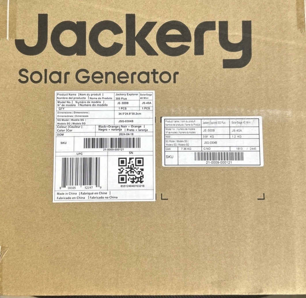 Jackery Explorer 300 Plus Portable Power Station with 40W Book-sized Solar Panel