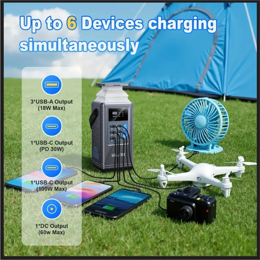 SBAOH 300W 296Wh Portable Power Station Solar Generator Backup Save $100 vs Comp