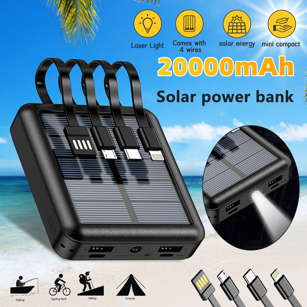 46800mAh Solar Power Bank Folding 6 Solar Panel Portable Charger For Cell Phone