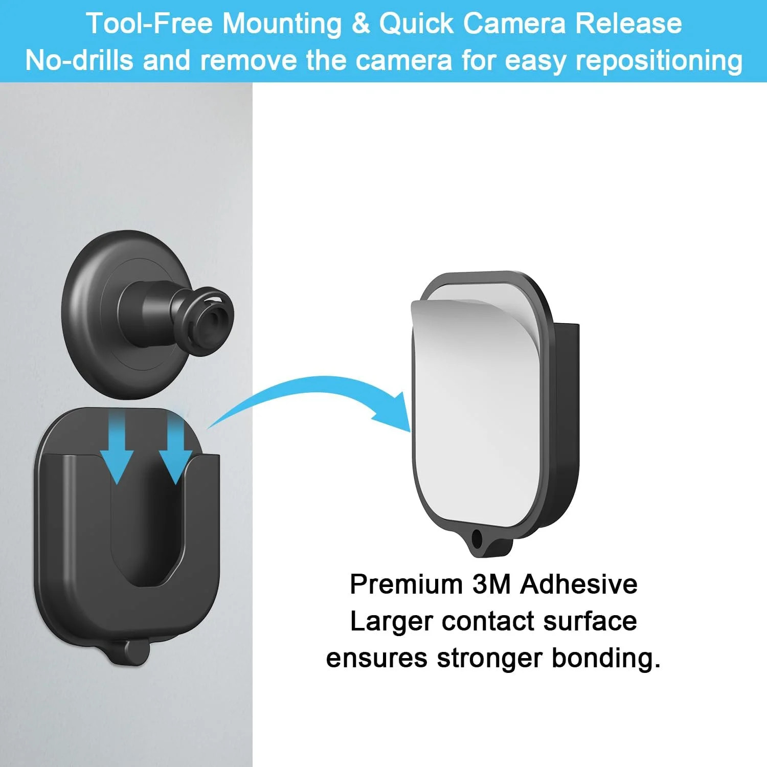 3 Pack Adhesive Wall Mount Bracket for Indoor Outdoor Security Cameras No Drill