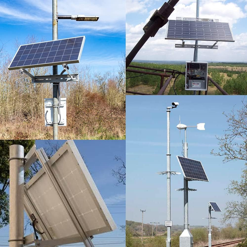 Solar Panel Mounting Bracket Pole Mounts Kit up to 30W (Pole Not Included)