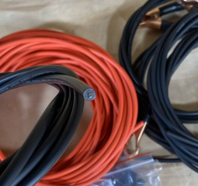 Lot of 5, 8 FT Battery Clip-on Crocodile Clamps to SAE Connector, 14 AWG (2.5mm)
