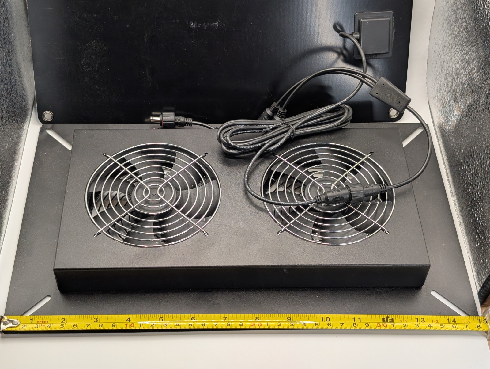 Solar Powered Dual Fan Ventilation System with Solar Panel – Excellent Condition