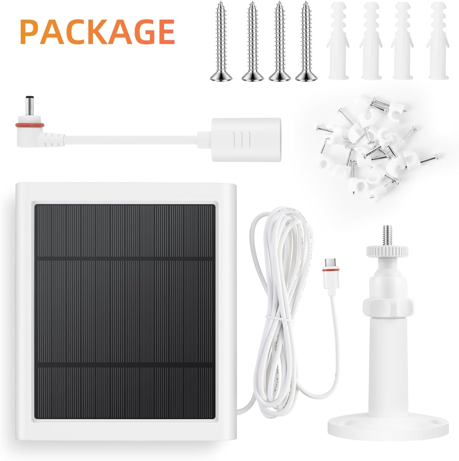 2 Pack 4W Waterproof Solar Chargers for Ring Cameras – Easy Install & 10ft Cable