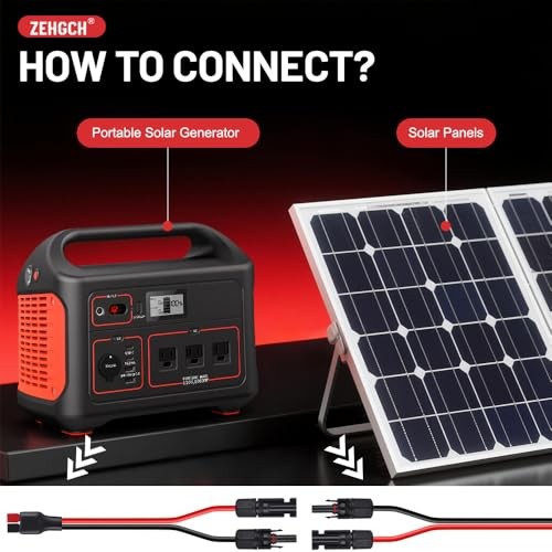 Solar Panel Cable Connector Kit with 10AWG Heavy-Duty Tinned Copper Charge 6FT