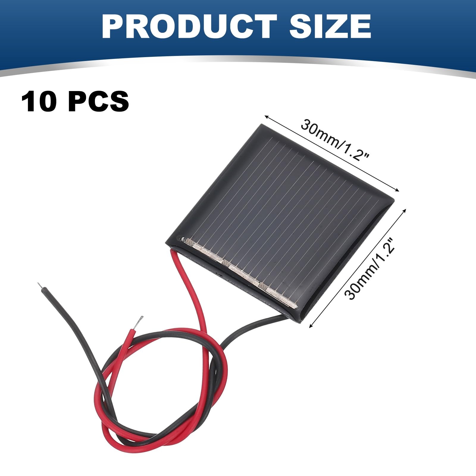 MECCANIXITY 10 Pcs 1.5V 0.09W 60mA Mini Solar Panels, Small Black