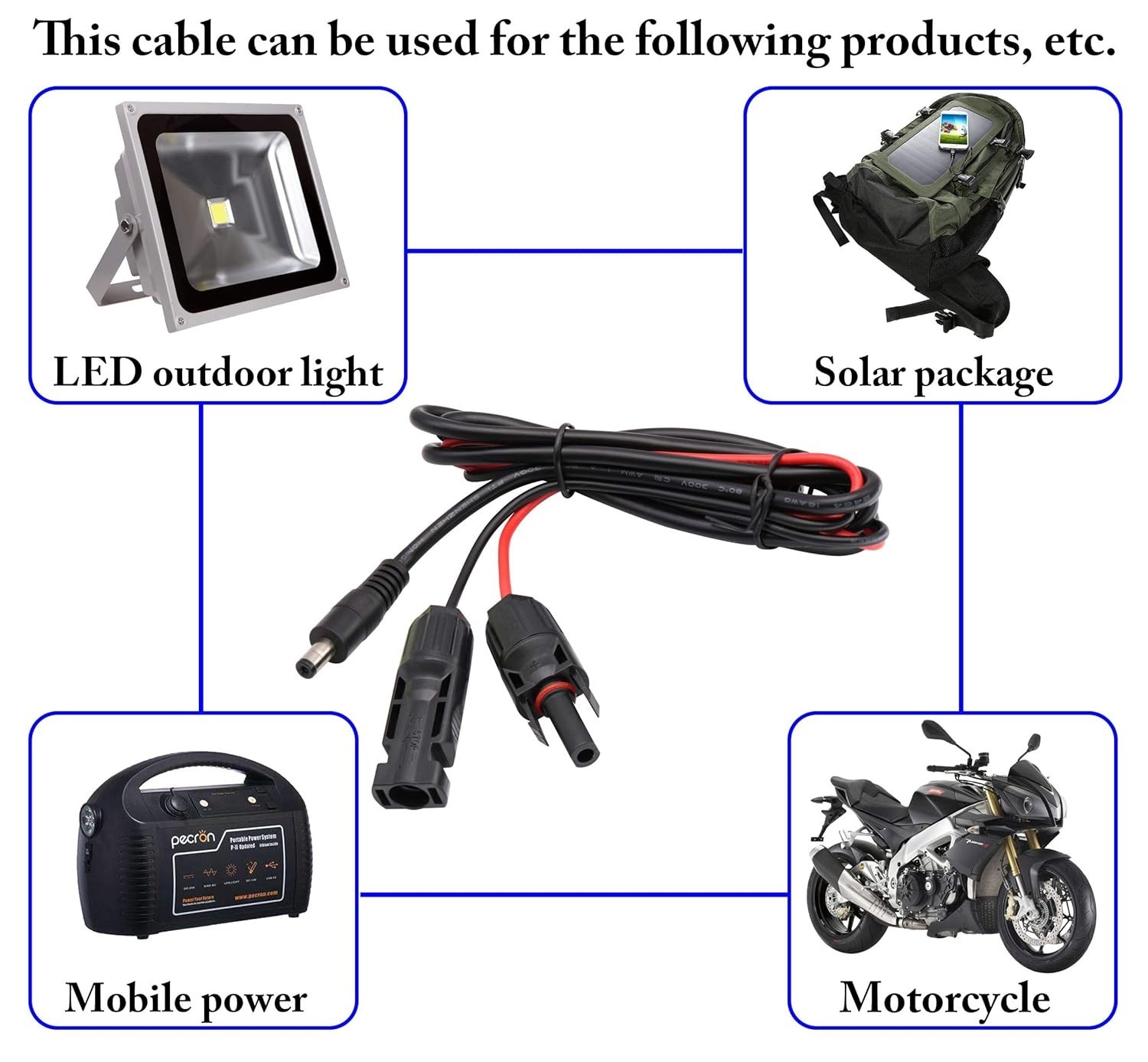 Solar Adapter Male and Female to DC 5.5mm x 2.1mm Male Solar Power Extension …