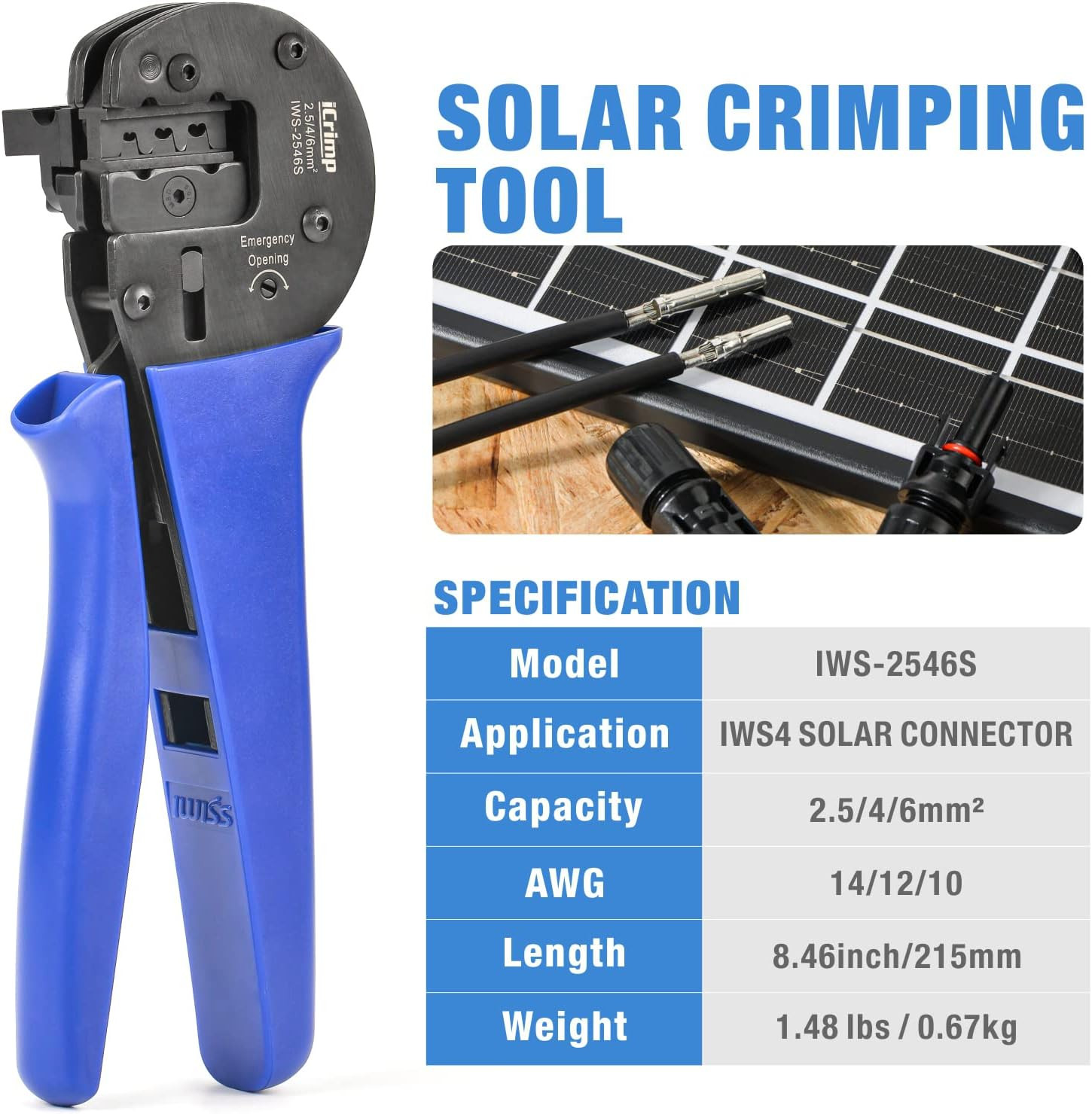 Icrimp Solar Crimping Tool Kit for Solar Panel Installation, All in One Solar To