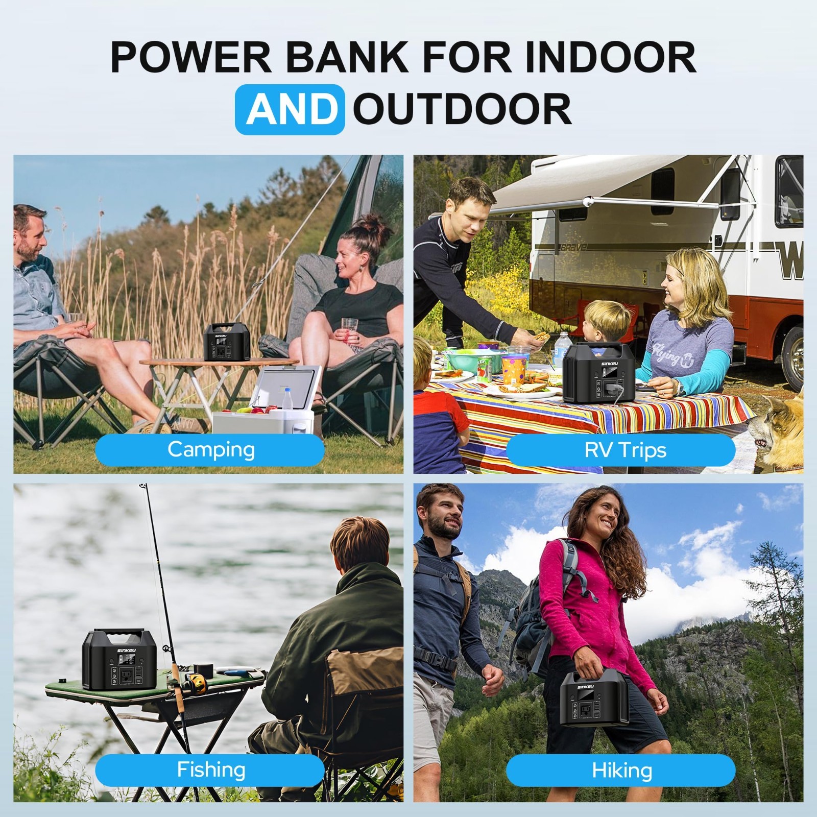 Portable Power Station 122.8Wh, LiFePO4 Solar Generator, 150W Power Bank for Cam