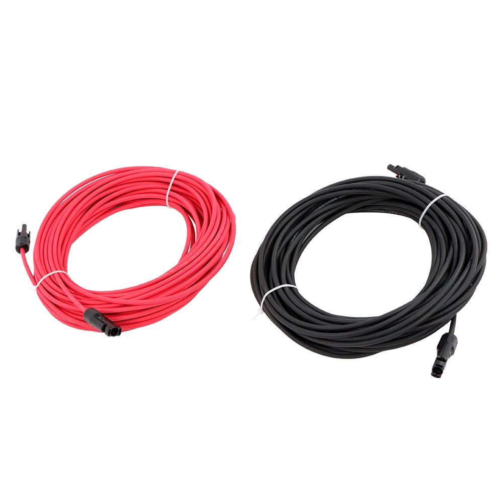 LABLT Solar Panel Extension Cable 20M Black+Red W/ M4 Connector For RV/Boat 4mm²