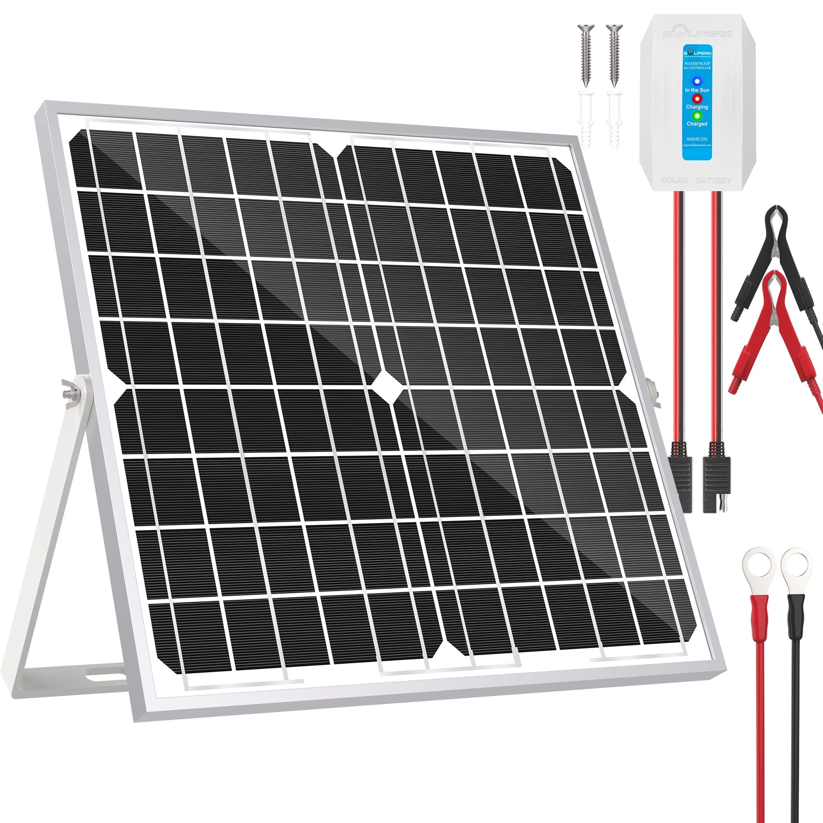 Solar Panel Kit 20W 12V, Solar Battery Trickle Charger Maintainer + Upgrade C…