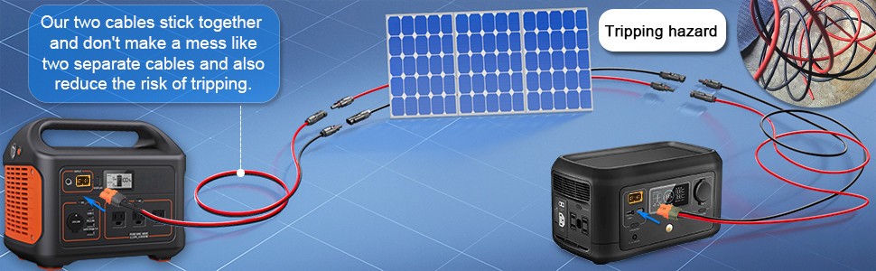 10AWG XT60i to Solar Connector Solar Panel Extension Charging Cable for Portable