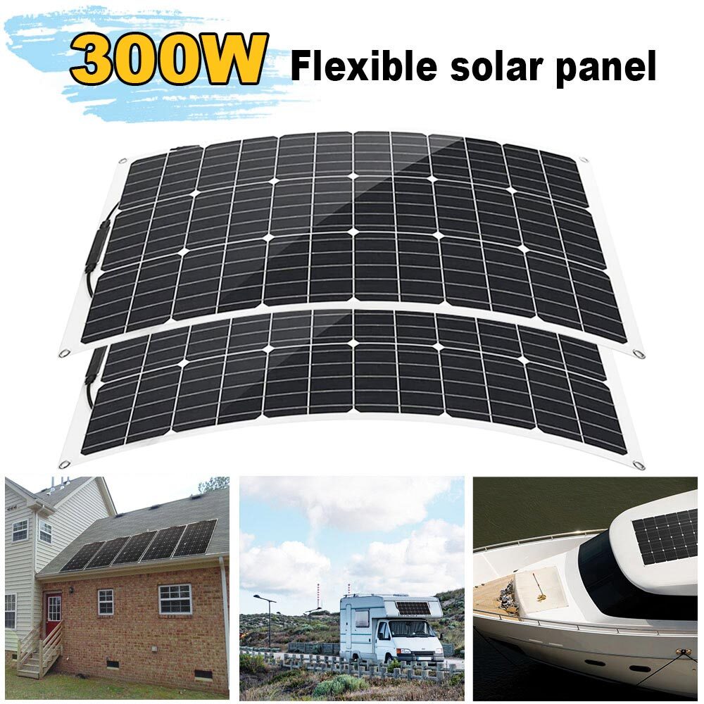300W Flexible Monocrystalline Solar Panel Kit with Charge Controller (40A) MMPT